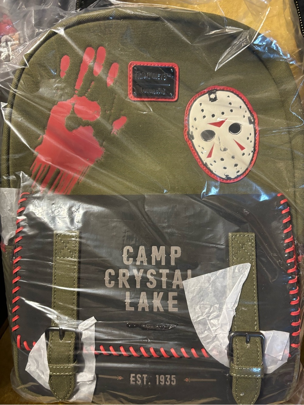 Loungefly Jason Backpack with Red Accents - Camp Crystal Lake